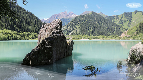 Горное озеро (фотообои)