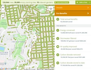 Фрагмент карты с экологическими выгодами